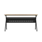 Tavolo da addestramento Flash Furniture Davis impilabile e ribaltabile per uso commerciale, con gambe a Y, pannello frontale, piano del tavolo e struttura