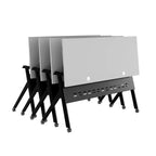 Tavolo da addestramento Flash Furniture Davis impilabile e ribaltabile per uso commerciale, con gambe a Y, pannello frontale, piano del tavolo e struttura