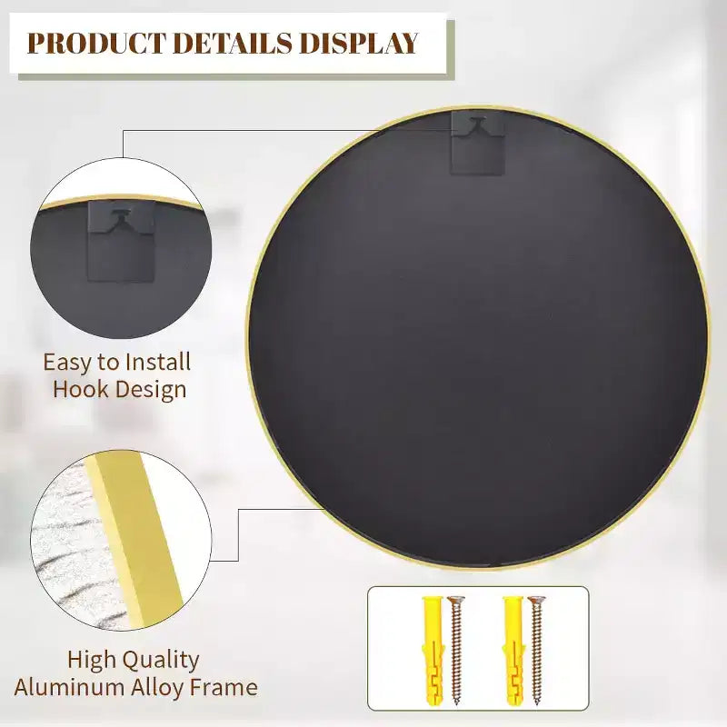 Specchio decorativo rotondo a parete HOMLUX 24/30, specchio da bagno per ingresso
