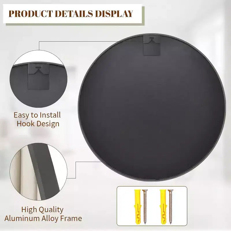 Specchio decorativo rotondo a parete HOMLUX 24/30, specchio da bagno per ingresso