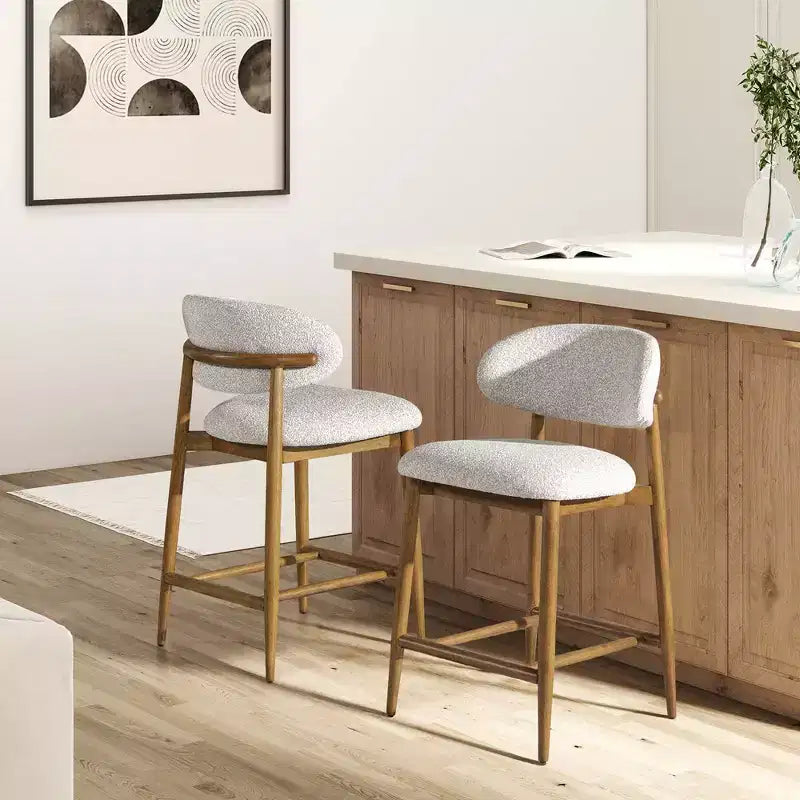 Sgabello da bancone moderno imbottito Jennifer Taylor Home Locke 26.5 con struttura in legno