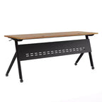 Tavolo da formazione ribaltabile per carichi pesanti Emma e Oliver con design impilabile, pannello per la privacy, gambe a Y, piano del tavolo, telaio in metallo