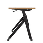 Tavolo da formazione ribaltabile per carichi pesanti Emma e Oliver con design impilabile, pannello per la privacy, gambe a Y, piano del tavolo, telaio in metallo