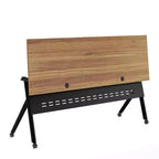 Tavolo da formazione ribaltabile per carichi pesanti Emma e Oliver con design impilabile, pannello per la privacy, gambe a Y, piano del tavolo, telaio in metallo