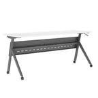 Tavolo da formazione ribaltabile per carichi pesanti Emma e Oliver con design impilabile, pannello per la privacy, gambe a Y, piano del tavolo, telaio in metallo