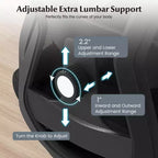 Costway Sedia da Ufficio Ergonomica con Supporto Lombare Regolabile Funzione Inclinazione Poggiatesta, Nera