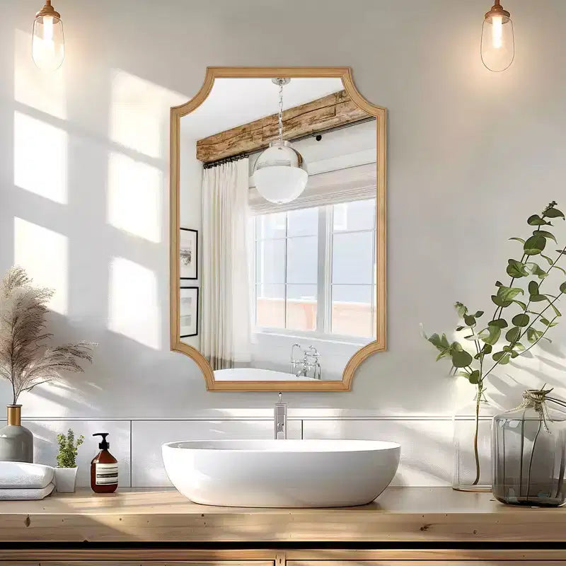 Specchio da parete WallBeyond Farm - Legno Naturale