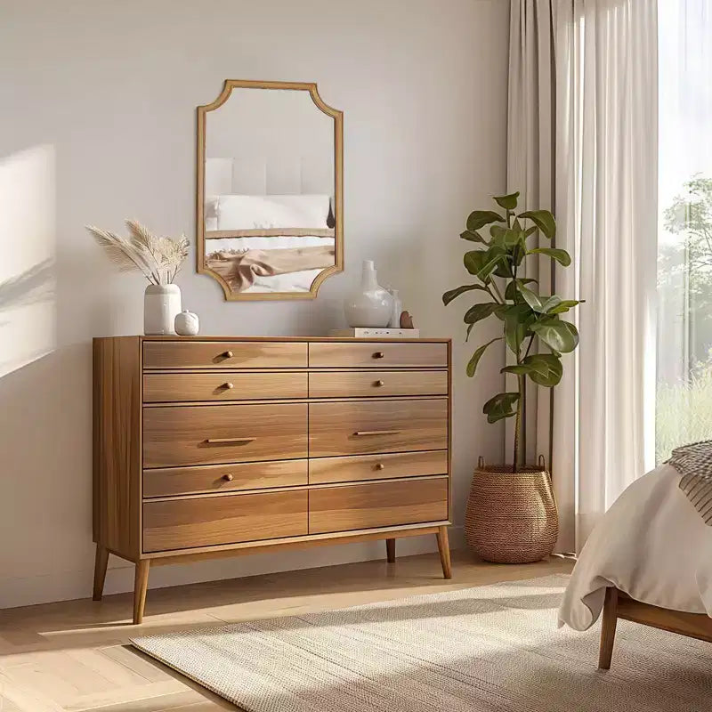 Specchio da parete WallBeyond Farm - Legno Naturale