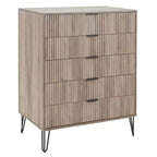 Manhattan Comfort Dumbo Set Comò Moderno a 5 Cassetti e Comodino a 2 Cassetti, 2 Pezzi