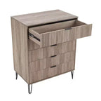 Manhattan Comfort Dumbo Set Comò Moderno a 5 Cassetti e Comodino a 2 Cassetti, 2 Pezzi