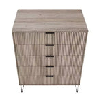 Manhattan Comfort Dumbo Set Comò Moderno a 5 Cassetti e Comodino a 2 Cassetti, 2 Pezzi