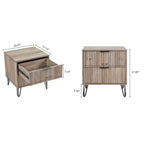 Manhattan Comfort Dumbo Set Comò Moderno a 5 Cassetti e Comodino a 2 Cassetti, 2 Pezzi