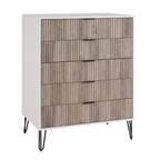 Manhattan Comfort Dumbo Set Comò Moderno a 5 Cassetti e Comodino a 2 Cassetti, 2 Pezzi
