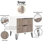 Manhattan Comfort Dumbo Set Comò Moderno a 5 Cassetti e Comodino a 2 Cassetti, 2 Pezzi