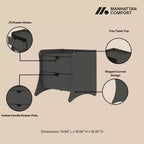 Set camera da letto Manhattan Comfort Coney con comò e comodino (3 pz.)