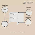 Set camera da letto Manhattan Comfort Coney con comò e comodino (3 pz.)
