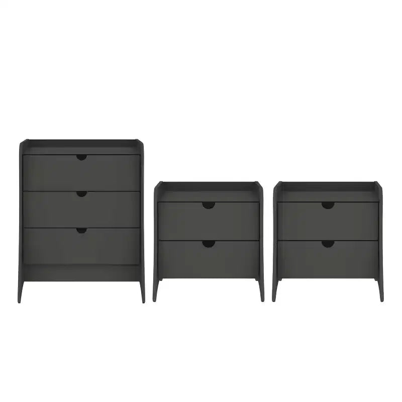 Set camera da letto Manhattan Comfort Coney con comò e comodino (3 pz.)
