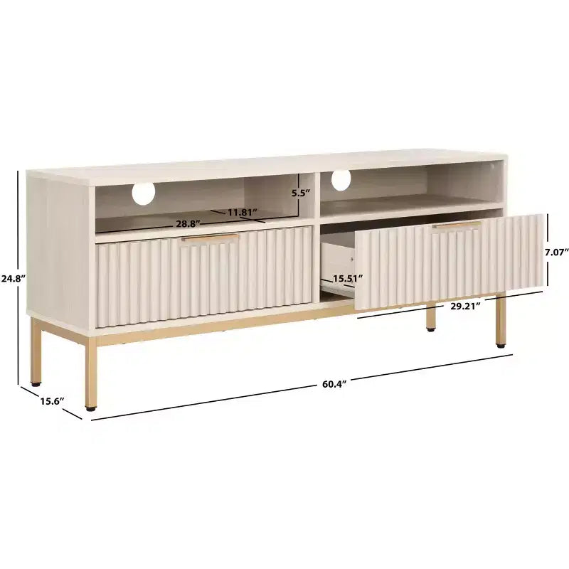 Lylia Mobile TV con 2 cassetti e 2 ripiani - MED9622 - Safavieh
