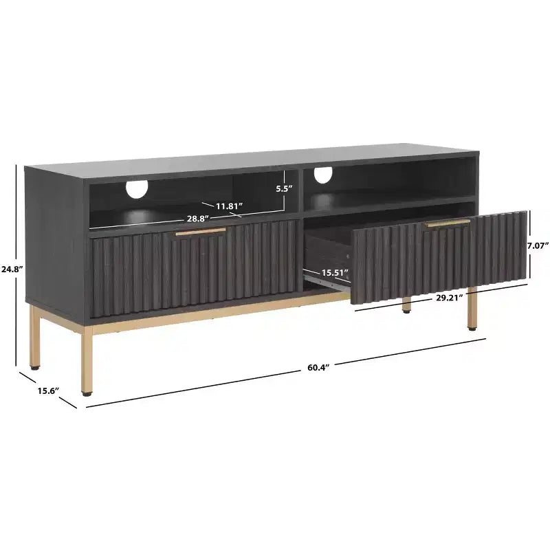 Lylia Mobile TV con 2 cassetti e 2 ripiani - MED9622 - Safavieh