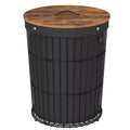SONGMICS Laundry Hamper with Lid Round Laundry Basket 25 Gallons Versatile Removable Fabric Liner for Laundry Room, Bedroom, Living Room
