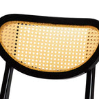Set da pranzo di 5 pezzi in legno e rattan intrecciato Mid-Century Modern Baxton Studio Jeriah