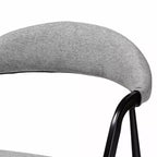 Set da pranzo Baxton Studio Orrin moderno industriale 5 pezzi in tessuto grigio e metallo