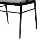 Set da pranzo Baxton Studio Orrin moderno industriale 5 pezzi in tessuto grigio e metallo