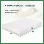 Materasso in Memory Foam con Gel FDW da 10 Pollici per un Sonno Fresco e Sollievo dalla Pressione/Materassi a Media Fermezza Certificati CertiPUR-US/Confezionato in una Scatola