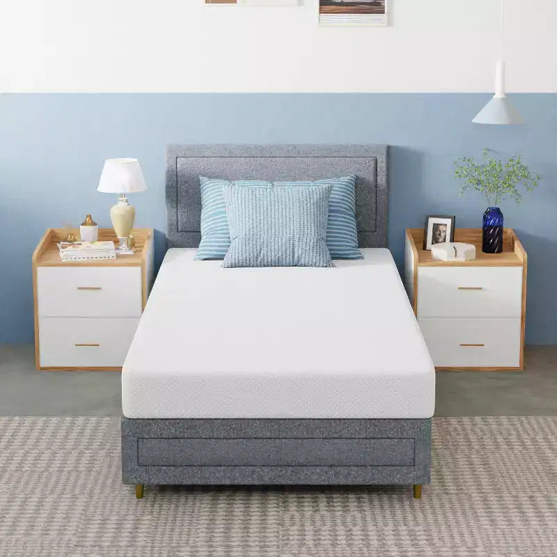 Materasso in memory foam con gel e carbone di bambù da 6 pollici FDW, materasso in memory foam al tè verde con confezione più comoda, certificato CertiPUR-US