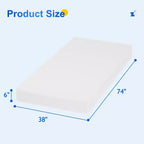 Materasso in memory foam con gel e carbone di bambù da 6 pollici FDW, materasso in memory foam al tè verde con confezione più comoda, certificato CertiPUR-US