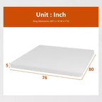 FDW Materasso in Memory Foam da 5 Pollici, Durezza Media, Certificato CertiPUR-US, Materasso in Scatola, Antidecubito, Senza Fibra di Vetro, Bianco