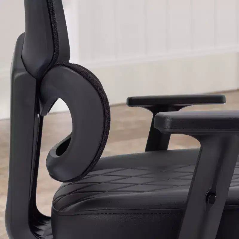 Sedia da ufficio ergonomica VECELO girevole con schienale alto in rete, poggiatesta e braccioli regolabili, supporto lombare per dirigenti/scrivania computer/lavoro, nera