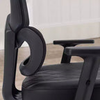 Sedia da ufficio ergonomica VECELO girevole con schienale alto in rete, poggiatesta e braccioli regolabili, supporto lombare per dirigenti/scrivania computer/lavoro, nera