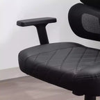 Sedia da ufficio ergonomica VECELO girevole con schienale alto in rete, poggiatesta e braccioli regolabili, supporto lombare per dirigenti/scrivania computer/lavoro, nera
