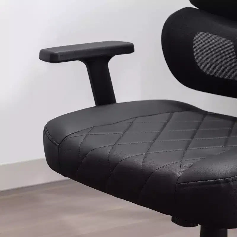 Sedia da ufficio ergonomica VECELO girevole con schienale alto in rete, poggiatesta e braccioli regolabili, supporto lombare per dirigenti/scrivania computer/lavoro, nera