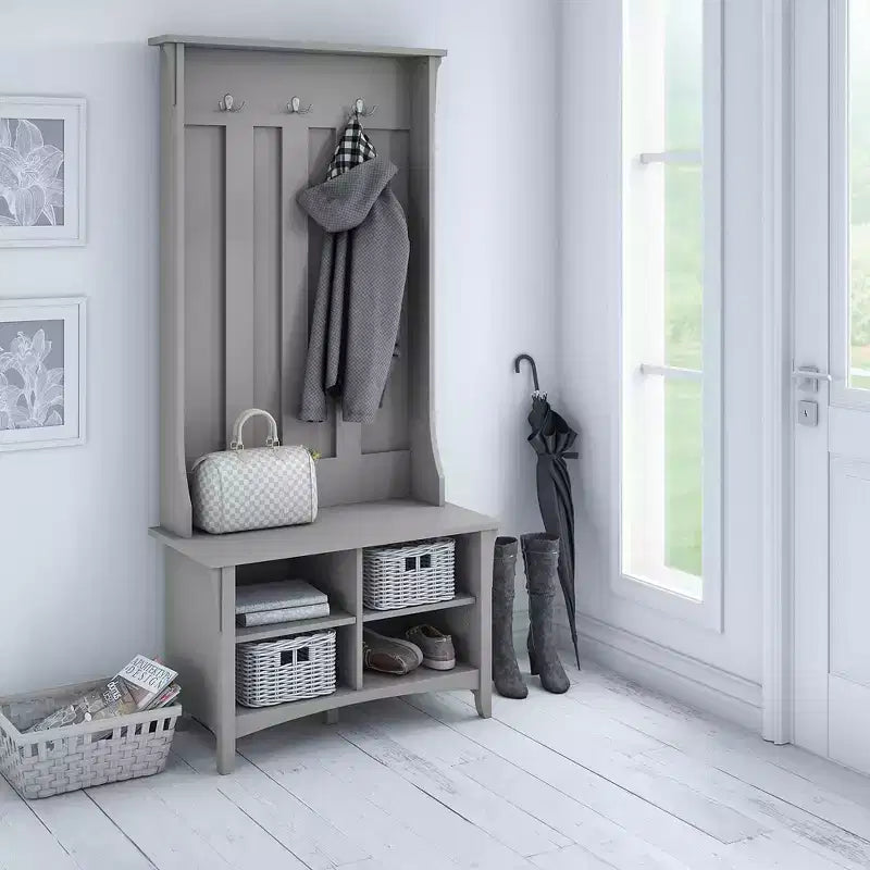 Salinas Hall Tree con Panca Contenitore - Bush Furniture
