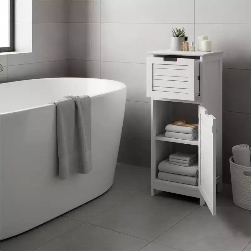 Evideco French Home Goods Bathroom Linen Storage Floor Cabinet