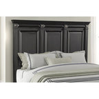 Set camera da letto tradizionale in legno nero vintage, 6 pezzi