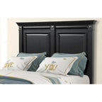 Set camera da letto tradizionale in legno nero vintage, 6 pezzi