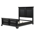 Set camera da letto tradizionale in legno nero vintage, 6 pezzi