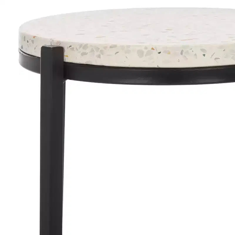 Tavolino da bibita Baker - ACC3721A - Terrazzo bianco - Safavieh