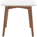 Karina Square End Table - ACC8102A - White Ceramic Faux Marble/Walnut - Safavieh