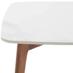 Tavolino finale quadrato Karina - ACC8102A - Finto marmo in ceramica bianca/Noce - Safavieh