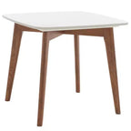 Tavolino finale quadrato Karina - ACC8102A - Finto marmo in ceramica bianca/Noce - Safavieh
