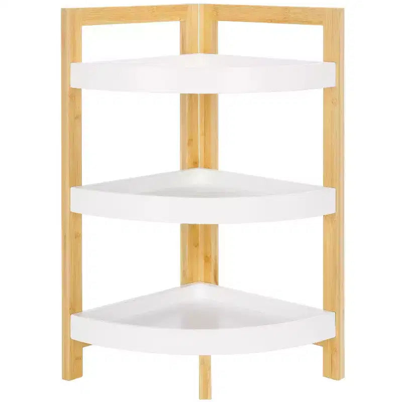 Adler 3 Tier Corner Shelf - STG1914 - White/Natural - Safavieh