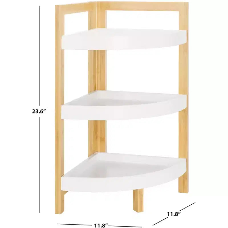 Scaffale angolare a 3 ripiani Adler - STG1914 - Bianco/Naturale - Safavieh
