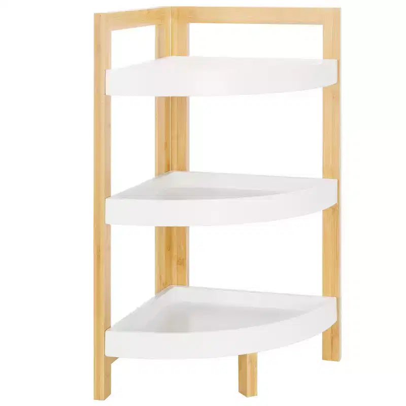 Scaffale angolare a 3 ripiani Adler - STG1914 - Bianco/Naturale - Safavieh