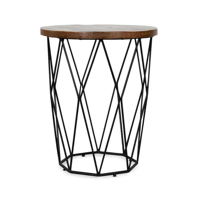 Tavolino rotondo geometrico - 61 cm di altezza x 51 cm di larghezza x 51 cm di profondità