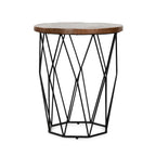 Tavolino rotondo geometrico - 61 cm di altezza x 51 cm di larghezza x 51 cm di profondità