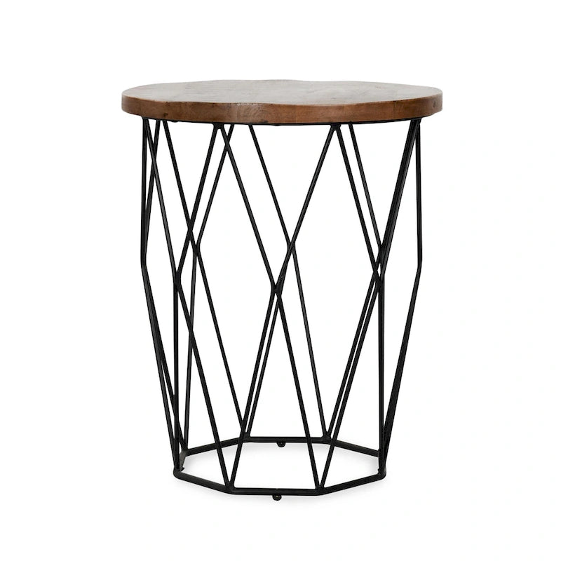 Tavolino rotondo geometrico - 61 cm di altezza x 51 cm di larghezza x 51 cm di profondità